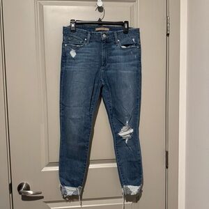 Joe's Jeans Cropped Distressed Denim in Blue